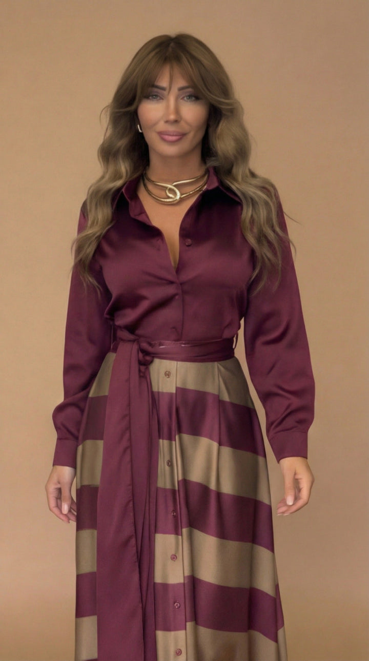 Mila™ | Vestido Maxi Rayas