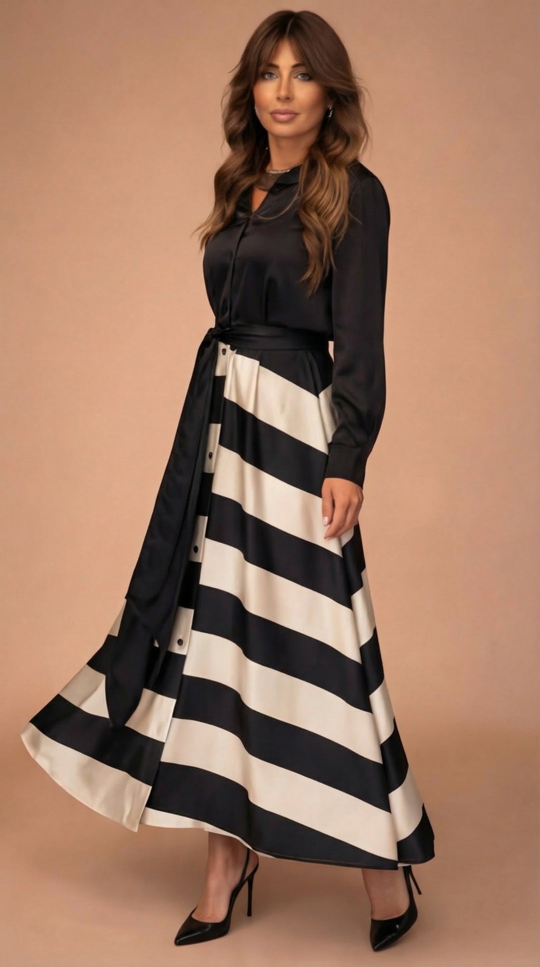Mila™ | Vestido Maxi Rayas