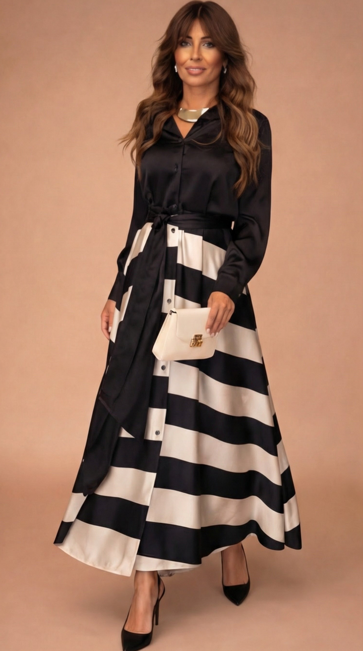 Mila™ | Vestido Maxi Rayas