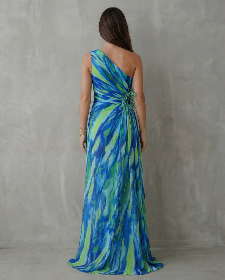 Lucía · Vestido maxi fluido con espalda descubierta