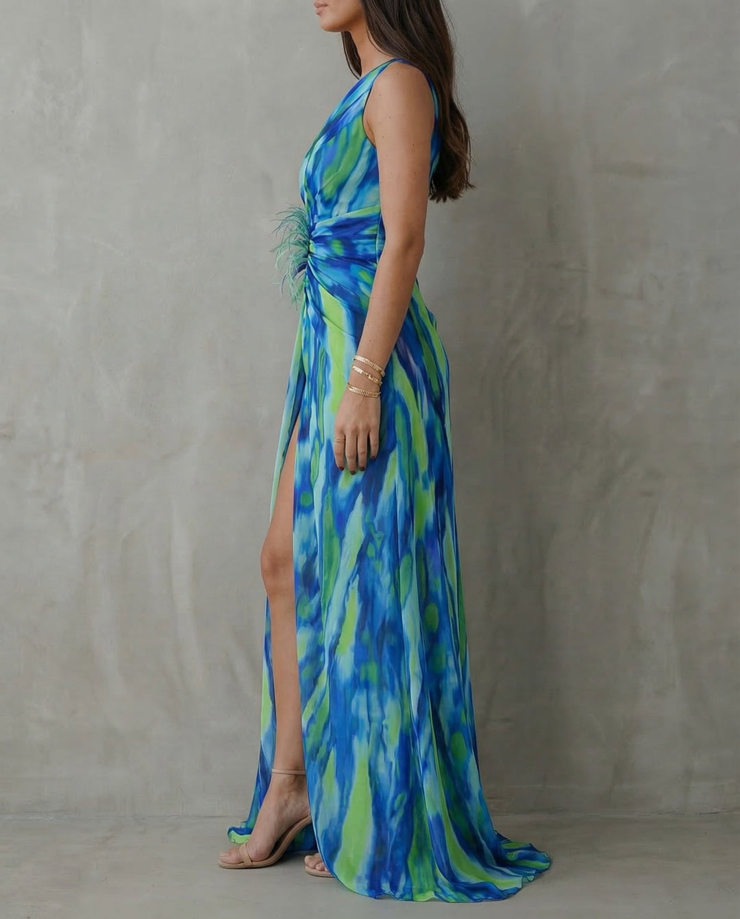 Lucía · Vestido maxi fluido con espalda descubierta