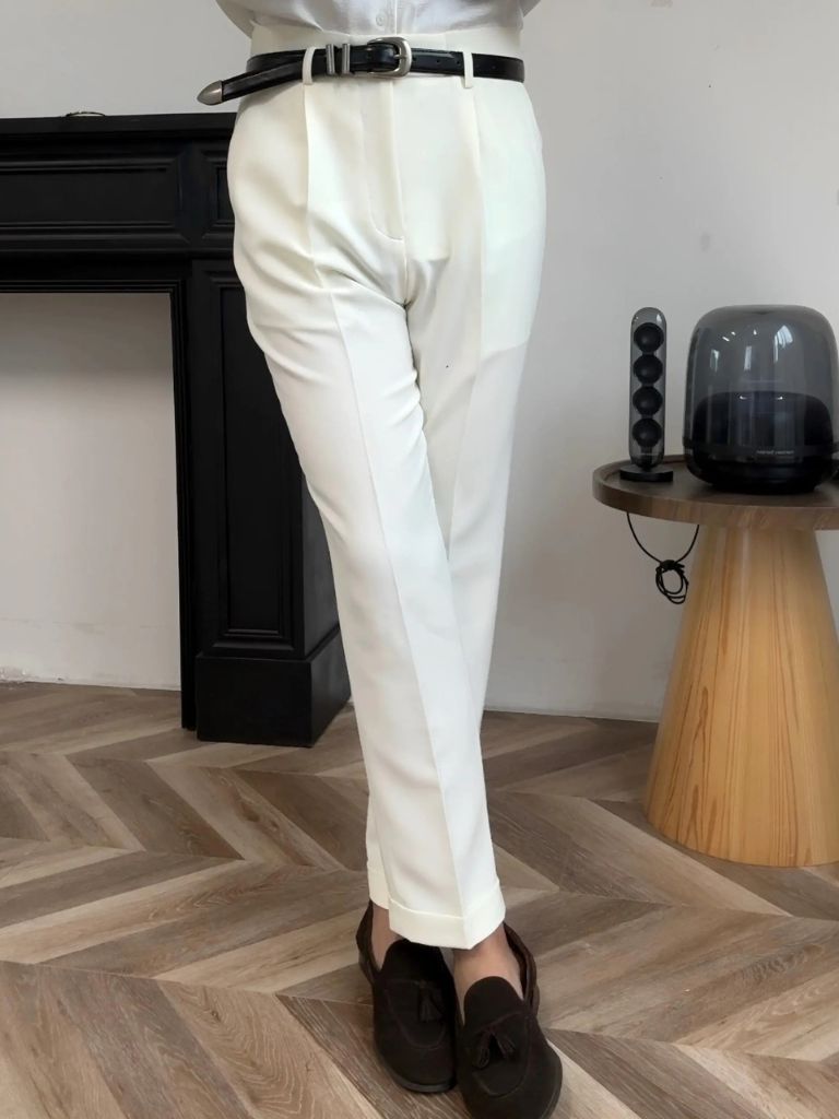Pantalones Clásicos de Hollywood con Cinturón