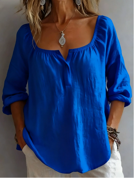 Blusa elegante de escote cuadrado