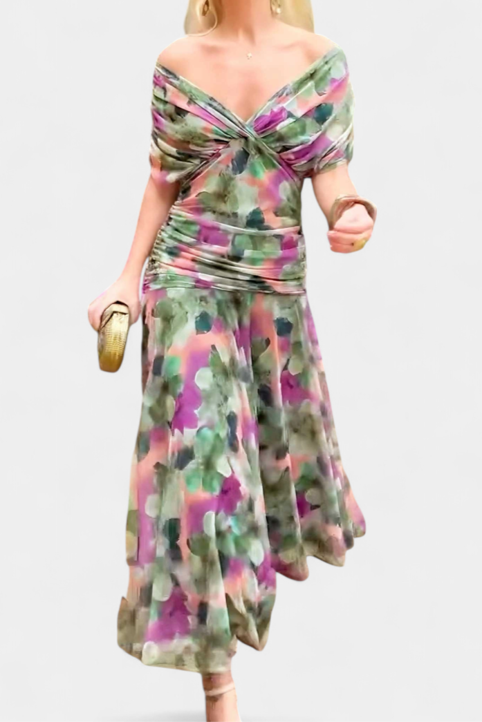 Eryzziah – Vestido elegante con estampado floral