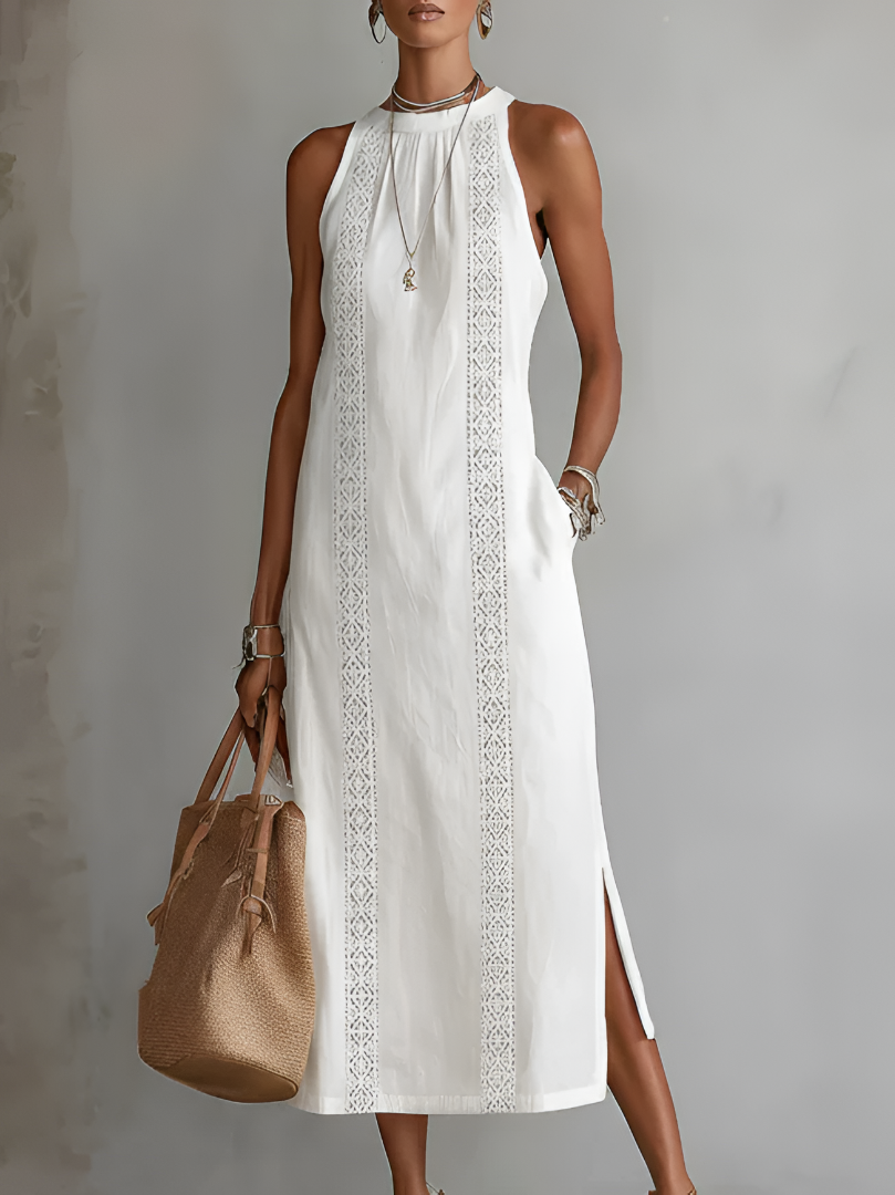 Jimena | Vestido Maxi Blanco de Encaje