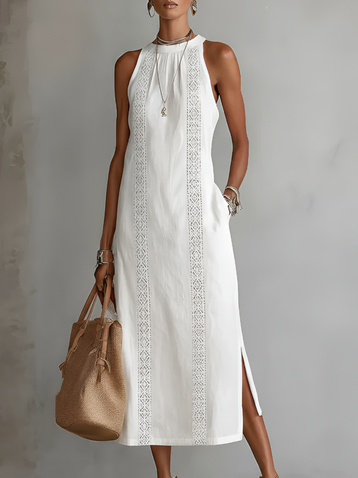 Jimena | Vestido Maxi Blanco de Encaje