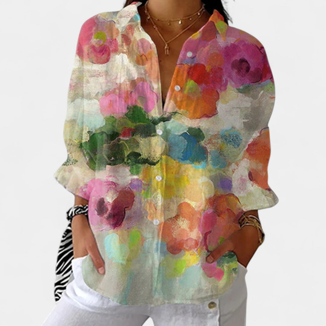Nika – Blusa de verano con estampado vibrante
