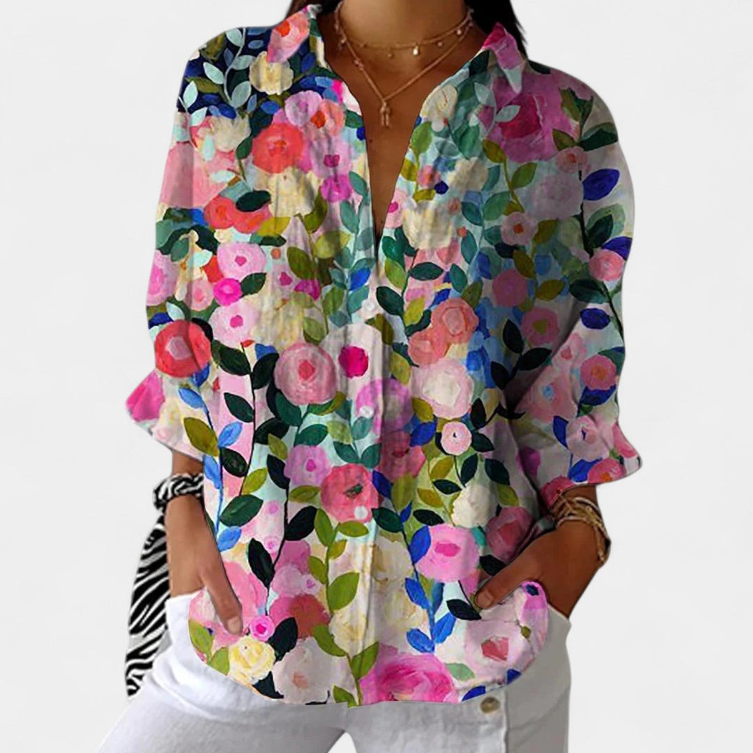 Nika – Blusa de verano con estampado vibrante