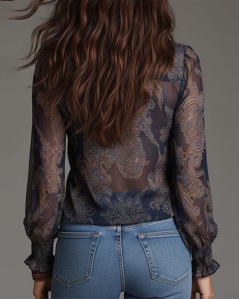 Katie™ | Blusa elegante con media cremallera y volantes