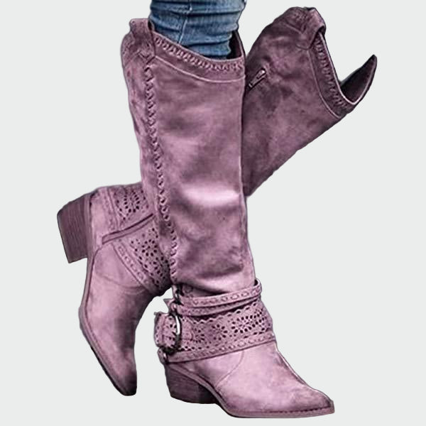 Botas de vaquero retro de cuero