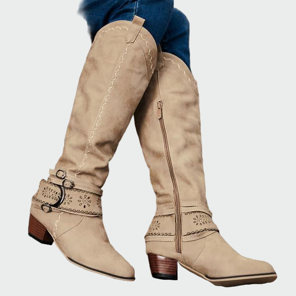 Botas de vaquero retro de cuero