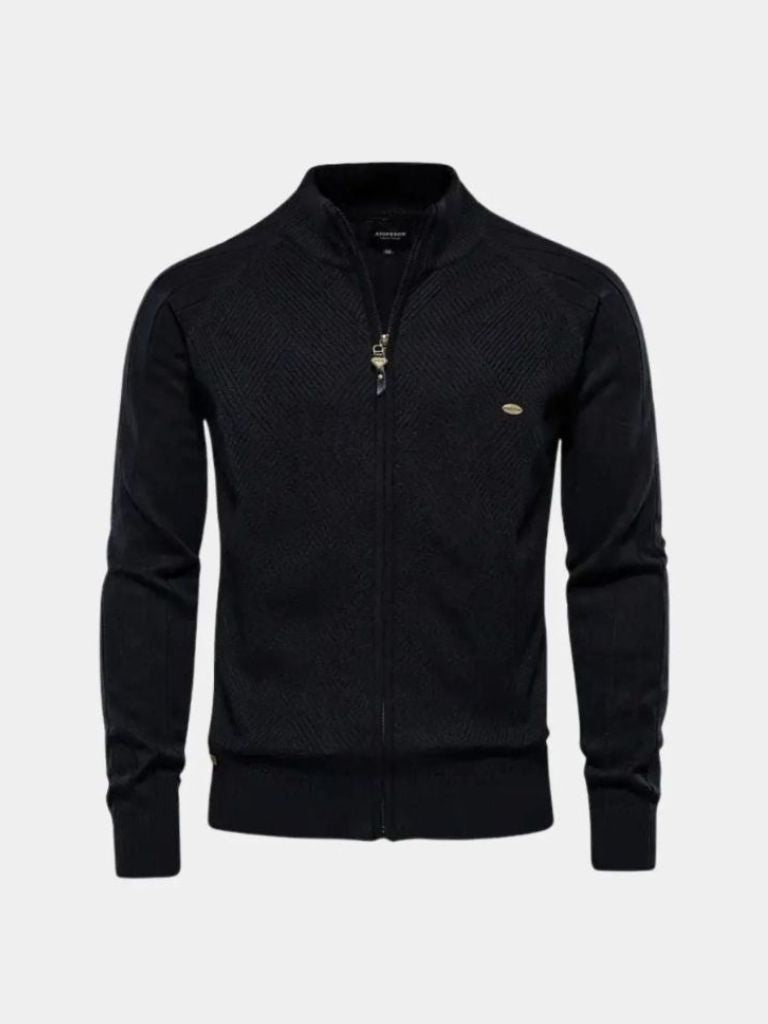 Cardigan de Punto con Cremallera en Color Sólido