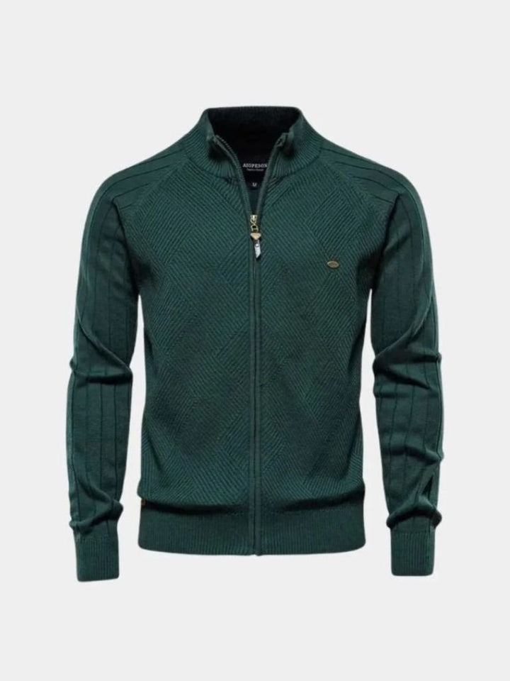 Cardigan de Punto con Cremallera en Color Sólido