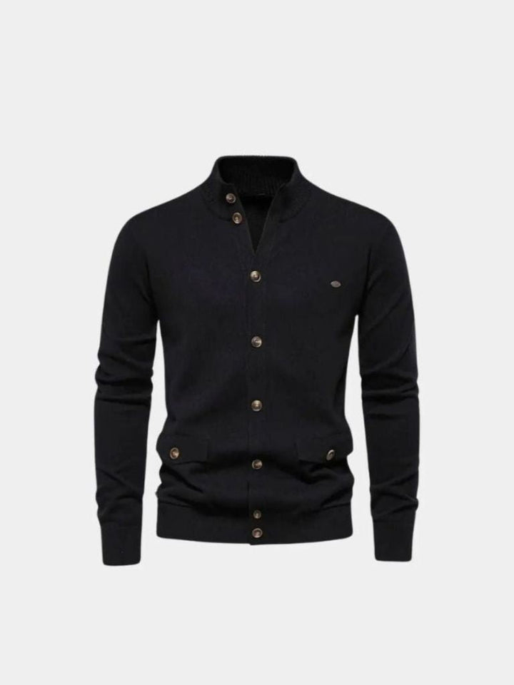Cárdigan de Algodón con Cuello Alto