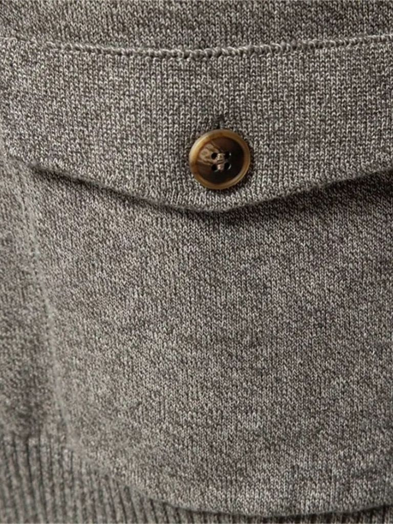 Cárdigan de Algodón con Cuello Alto