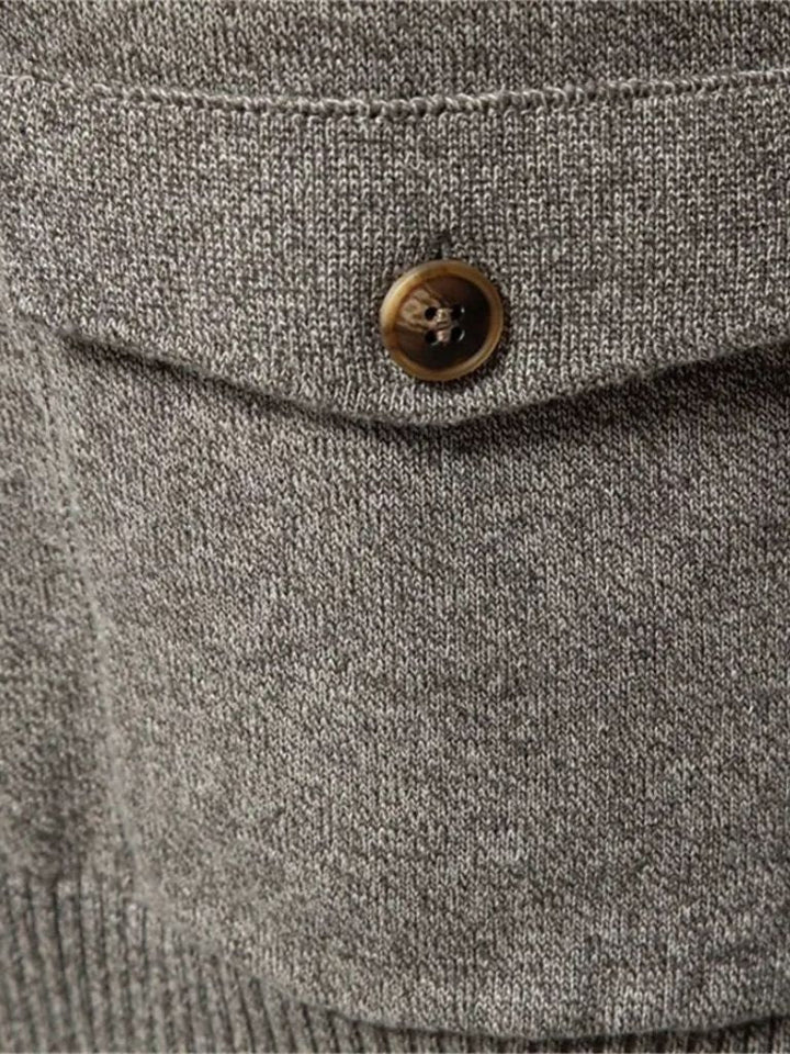 Cárdigan de Algodón con Cuello Alto