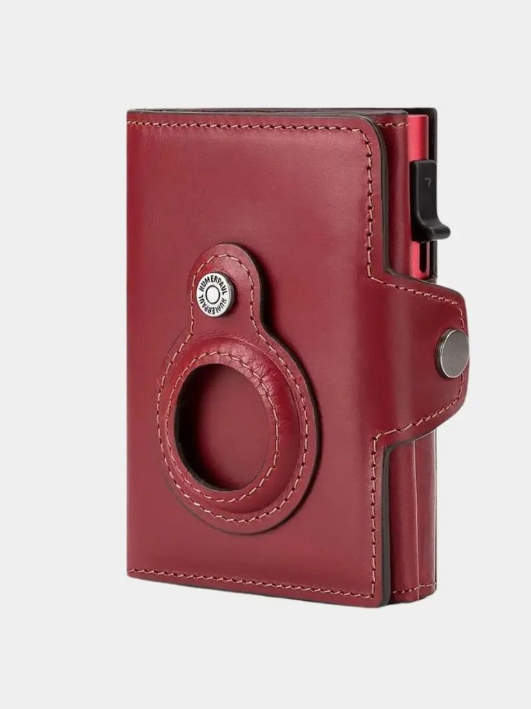 Antifraude: Cartera Magnética de Cuero con Diseño de Cruz y Corona