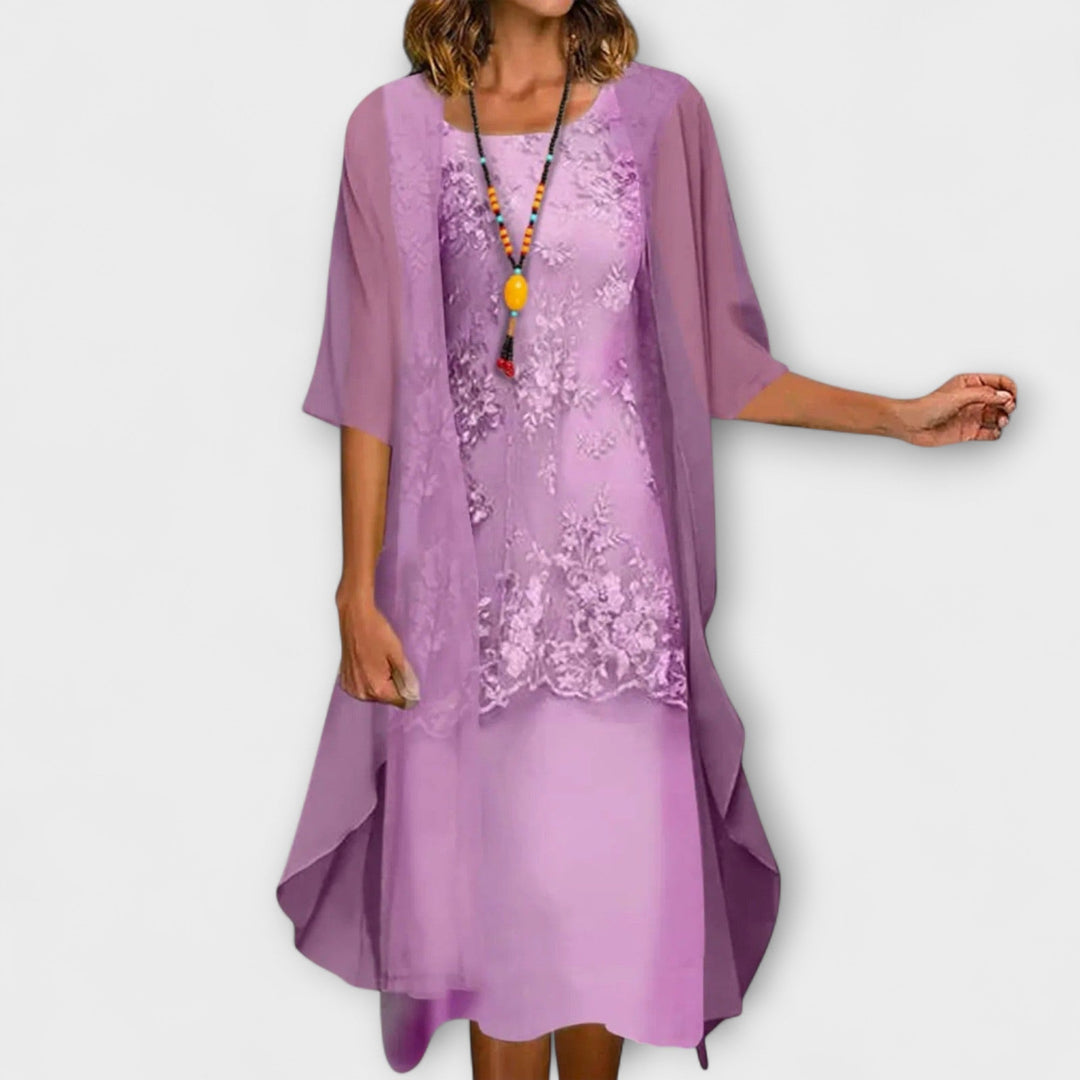 Danielle - Vestido Elegante de Chifón de Dos Piezas