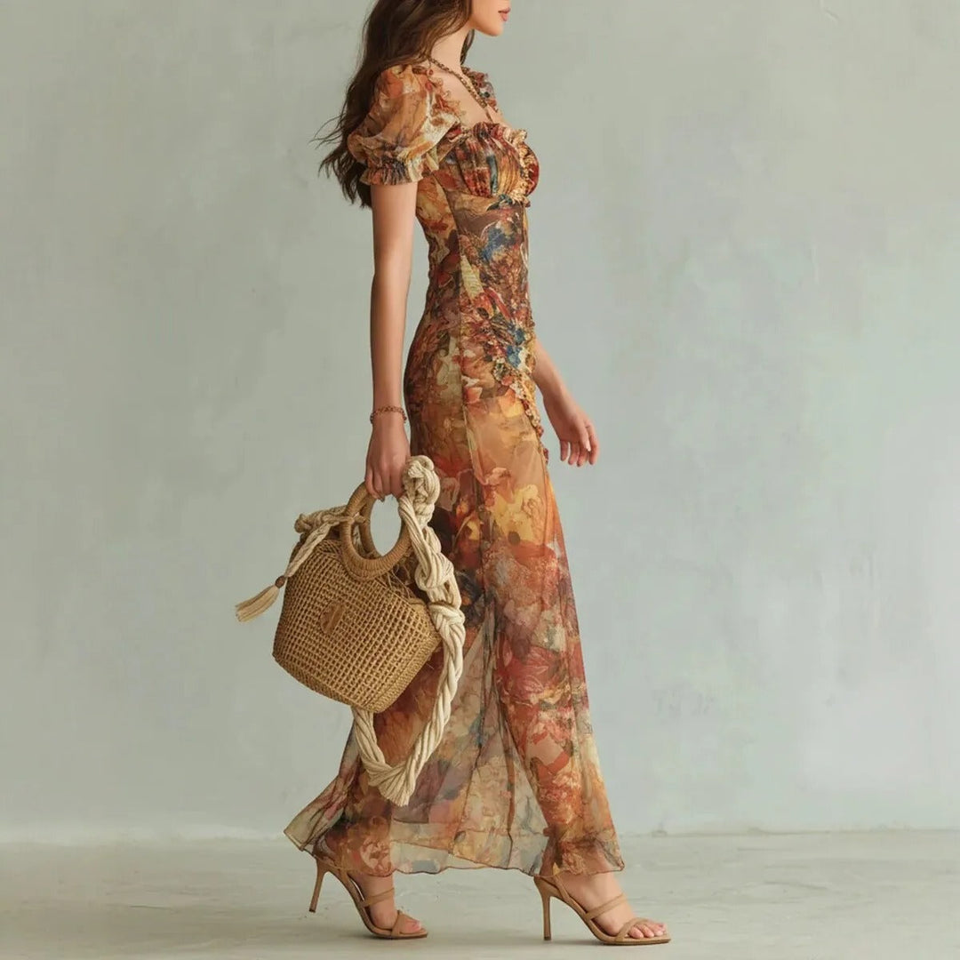 Alina | Vestido Maxi Floral Elegancia Atemporal