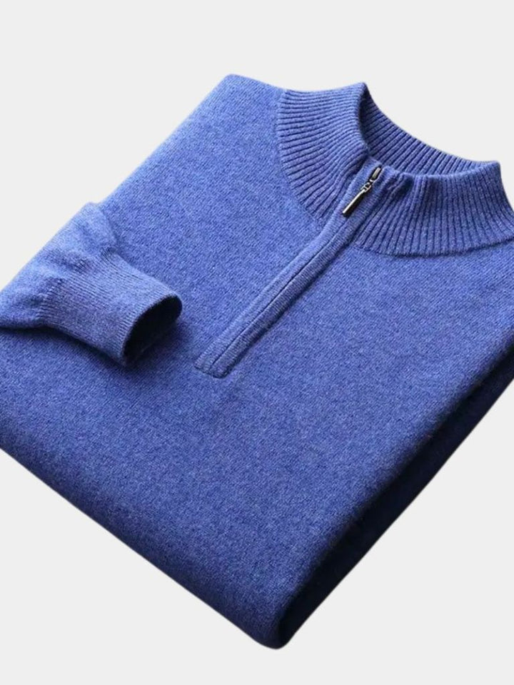 Suéter de Merino con Media Cremallera