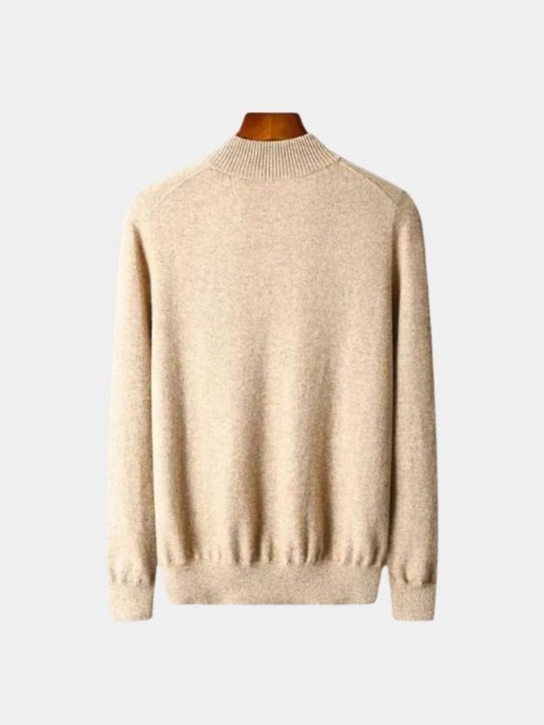 Suéter de Merino con Media Cremallera