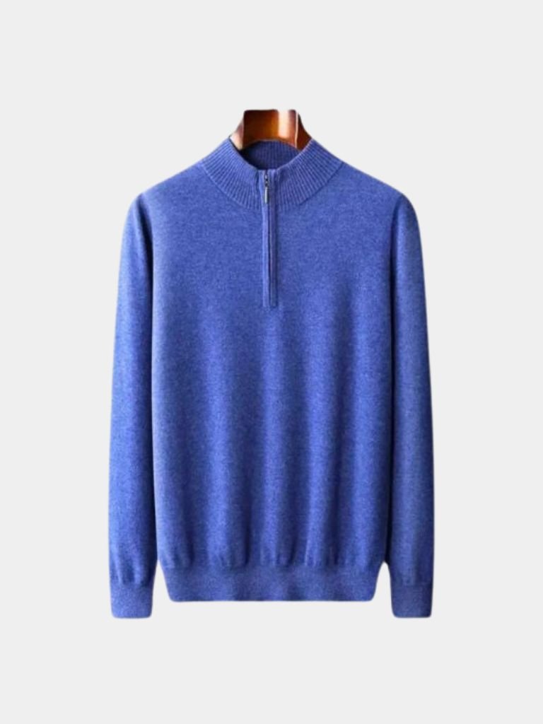 Suéter de Merino con Media Cremallera