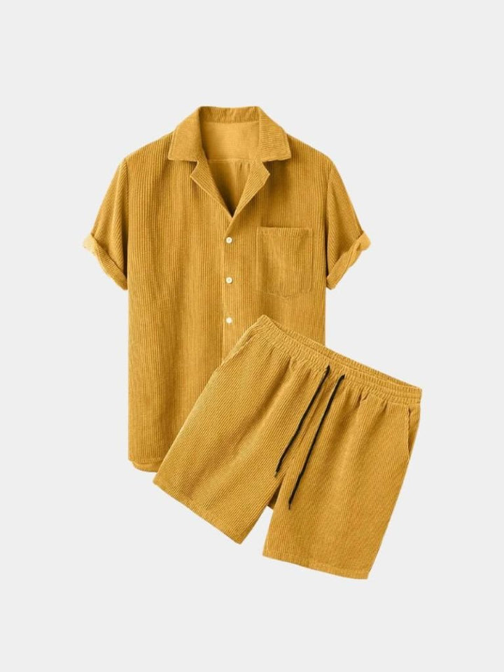 Conjunto de Verano: Pantalones Cortos y Camisa de Pana