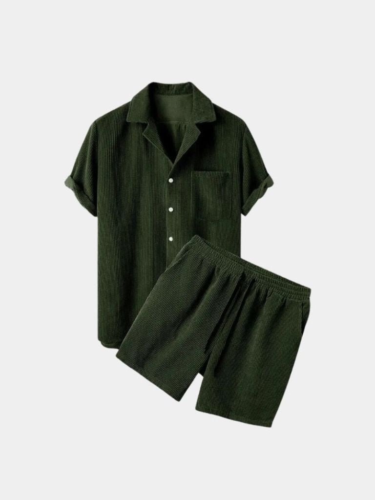 Conjunto de Verano: Pantalones Cortos y Camisa de Pana