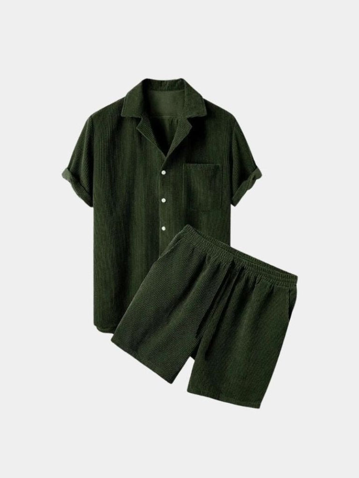 Conjunto de Verano: Pantalones Cortos y Camisa de Pana