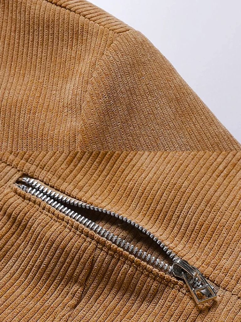 Chaqueta Minimalista de Pana Sherpa