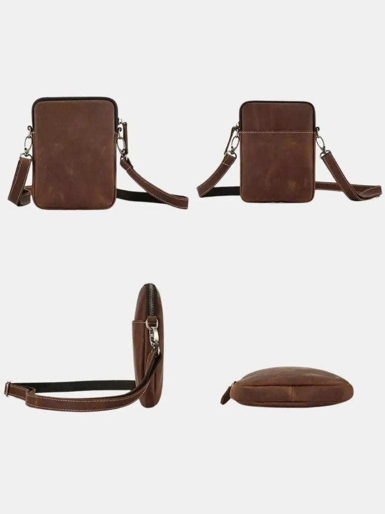Bolso Cruzado Minimalista de Cuero