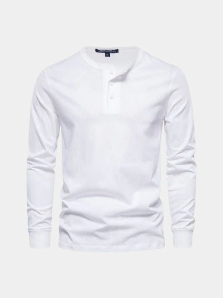 Camiseta de Manga Larga Henley Minimalista
