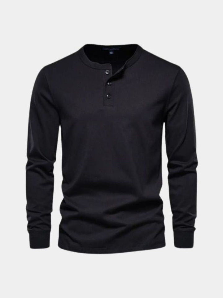 Camiseta de Manga Larga Henley Minimalista