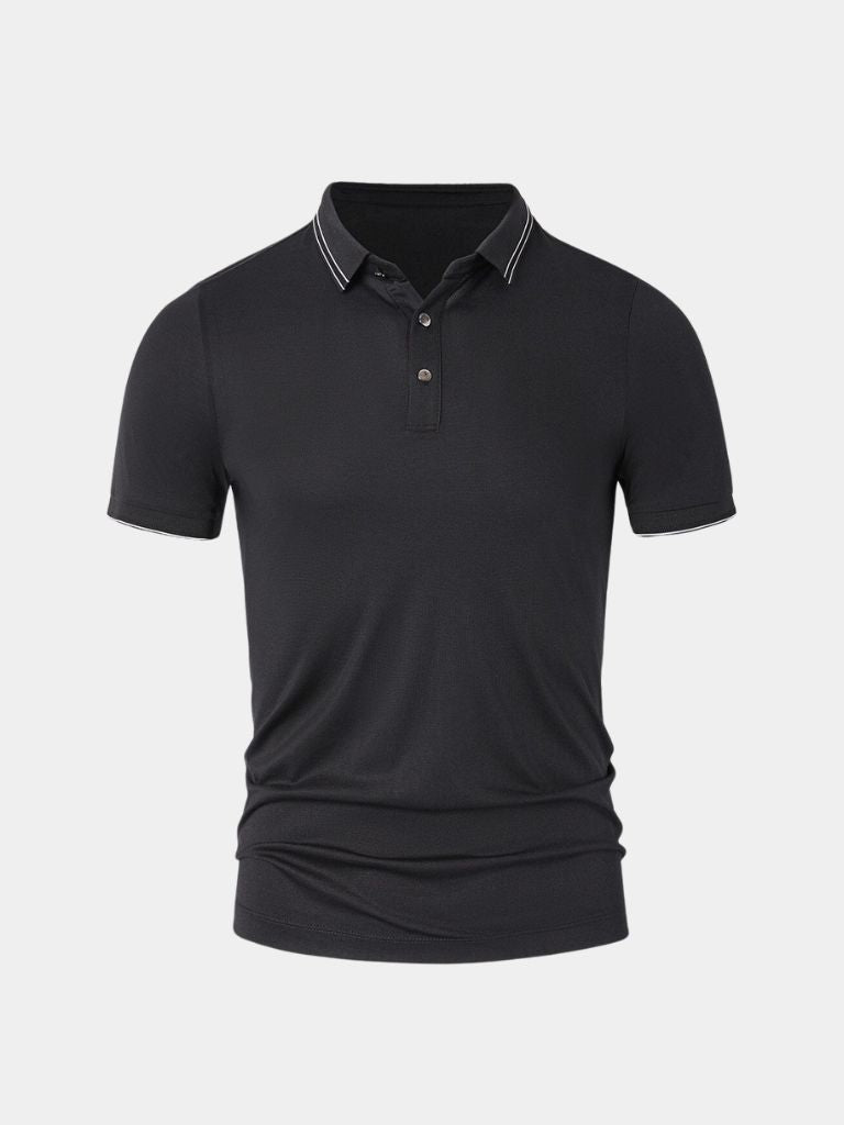 Camisa Polo con Detalles de Obsidiana