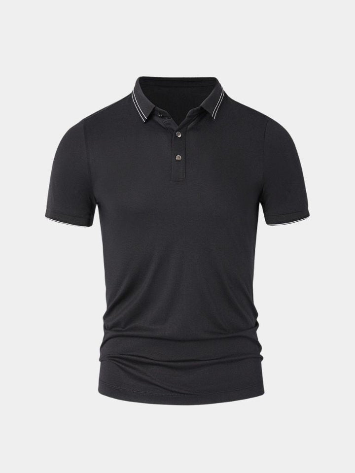 Camisa Polo con Detalles de Obsidiana