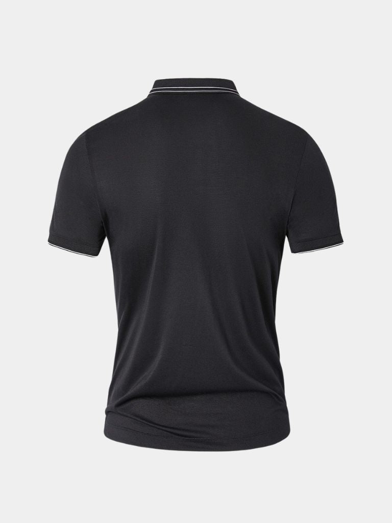 Camisa Polo con Detalles de Obsidiana