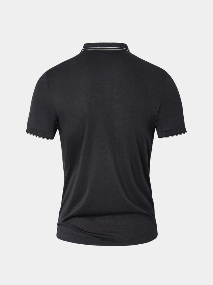 Camisa Polo con Detalles de Obsidiana