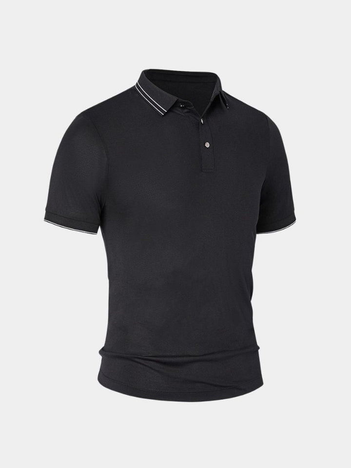 Camisa Polo con Detalles de Obsidiana