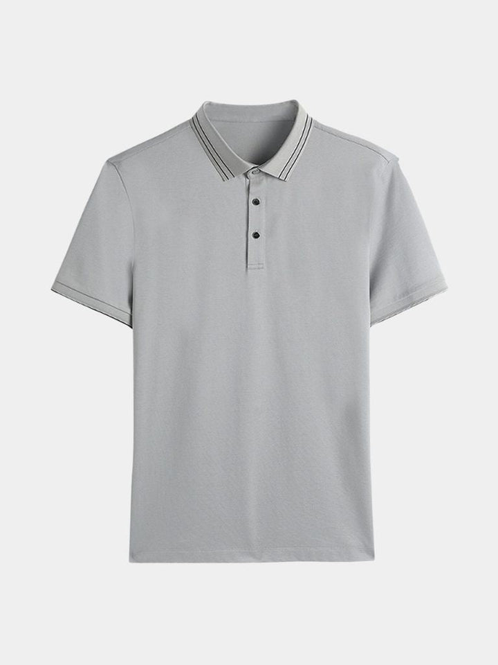Camisa Polo con Detalles de Obsidiana