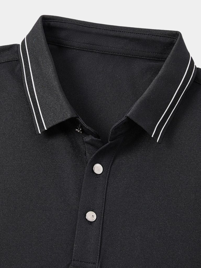 Camisa Polo con Detalles de Obsidiana
