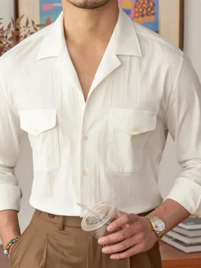 Camisa de Manga Larga Estilo Old Money