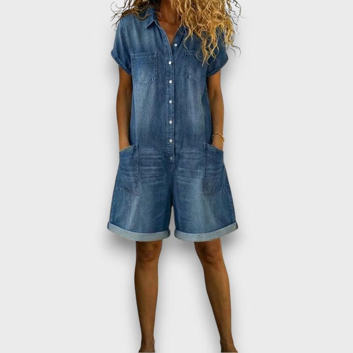 Joan™ | Pantalón corto de algodón efecto vaquero
