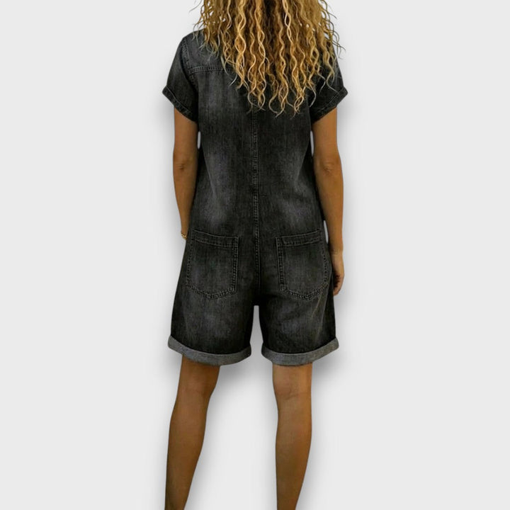 Joan™ | Pantalón corto de algodón efecto vaquero