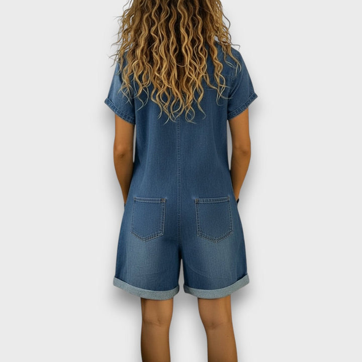 Joan™ | Pantalón corto de algodón efecto vaquero