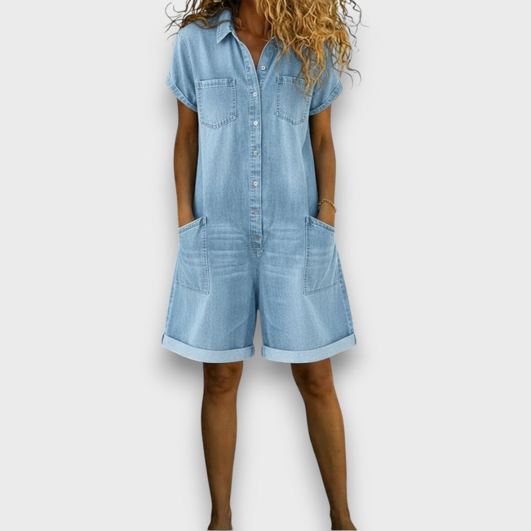 Joan™ | Pantalón corto de algodón efecto vaquero