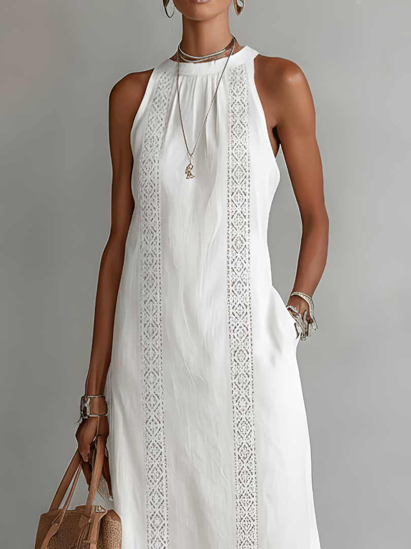 Jimena | Vestido Maxi Blanco de Encaje