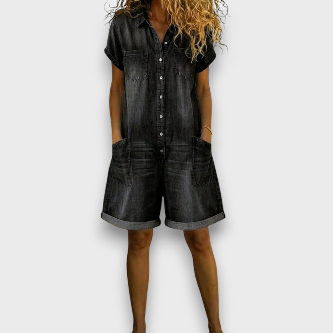 Joan™ | Pantalón corto de algodón efecto vaquero