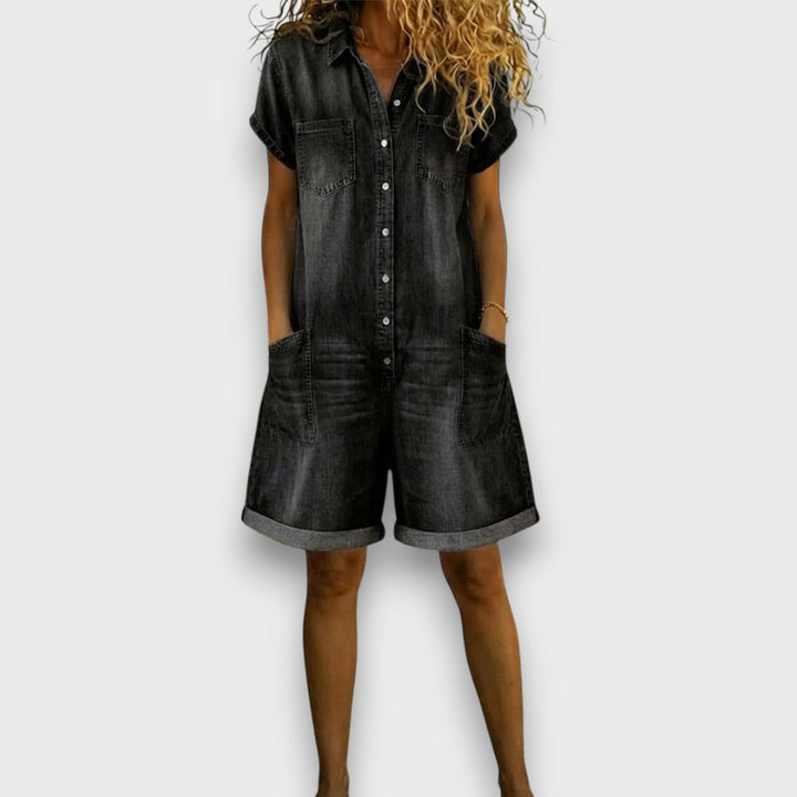 Joan™ | Pantalón corto de algodón efecto vaquero