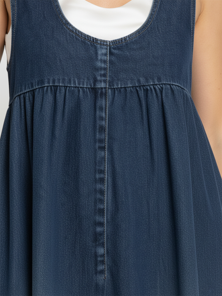 Karen™ | Vestido maxi de denim lavado