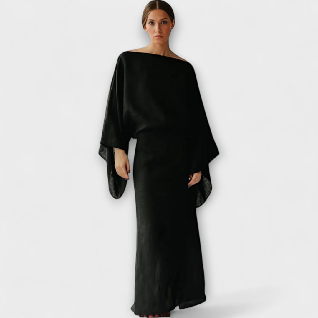 Dana - Vestido kimono hecho de lino y algodón